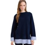DeFacto Regular Fıt Triko Tunik, Lacivert, S