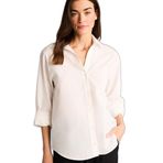 DeFacto Regular Fit Uzun Kollu Gömlek, 2XL, H1546AX26SP, Beyaz-WT79, Kadın