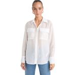 DeFacto Regular Fit Uzun Kollu Gömlek Beyaz, L, F9140AX25WN, Beyaz-WT34, Kadın