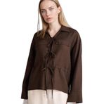 DeFacto Regular Fit Uzun Kollu Gömlek, L, G8263AX26SP, Kahve, Kadın