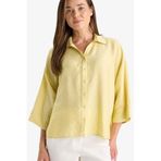 DeFacto Regular Fit Uzun Kollu Gömlek Sarı, XL, F6112AX25SM, Sarı-YL56, Kadın
