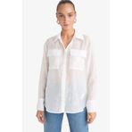 DeFacto Regular Fit Uzun Kollu Gömlek, XL, F9140AX25WN, Beyaz-WT34, Kadın