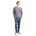 DeFacto Regular Fit Uzun Kollu Pijama Takımı, M, G9638AX26SP, Lacivert-NV135, erkek