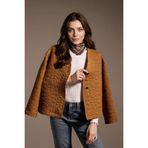 DeFacto Regular Fit V Yaka Blazer Ceket, M, G7693AX26SP, Kahve-BN584, Kadın