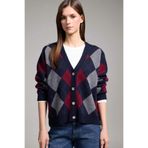 DeFacto Regular Fit V Yaka Hırka, S, H1857AX26SP, Lacivert-NV131, Kadın