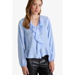 Defacto Regular Fit V Yaka Modal Volanlı Uzun Kollu Bluz G1971ax25wnbe305 Mavi