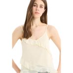 DeFacto Regular Fit V Yaka Şifon Askılı Bluz Sarı, M, E9001AX25SP, Sarı-YL504, Kadın