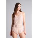 DeFacto Regular Fit V Yaka Şifon Askılı Tulum, S, Regular Fit V Yaka Şifon Askılı Tulum, Pembe-PN675, Kadın