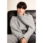 DeFacto Regular Fit Yarım Balıkçı Yaka Triko Kazak, S, F4768AX25WN, Gri-GR515, Kadın