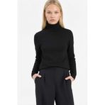 DeFacto Regular Fit Yarım Balıkçı Yaka Triko Kazak, XL, E8498AX25WN, Siyah-BK27, Kadın
