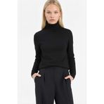 DeFacto Regular Fit Yarım Balıkçı Yaka Triko Kazak, XS, E8498AX25WN, Siyah-BK27, Kadın