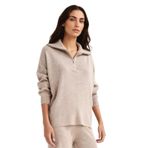 DeFacto Regular Fit Yarım Fermuarlı Triko Kazak, XS, F2907AX25AU, Bej-BG369, Kadın