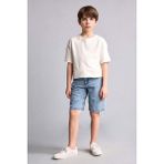 DeFacto Regular Fit Yırtık Detaylı Jean Şort Erkek Çocuk H5419A826HS - 13 - 14 Yaş - Mavi-NM39