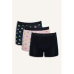 DeFacto Regular Fit Yiyecek Baskılı 3'lü Boxer, 2XL, G9380AX26SP, Lacivert-NV135, erkek