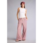 DeFacto Regular Fit Yüksek Bel Geniş Paça Oxford Pantolon, 38, H8493AX26SM, Bordo, Kadın