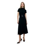 DeFacto Regular Fit Yüksek Bel Kemerli Maxi Etek, 36, G0974AX25WN, Siyah-BK81, Kadın