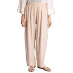 DeFacto Regular Fit Yüksek Bel Keten Görünümlü Pantolon, 40, H8494AX26SM, Bej, Kadın