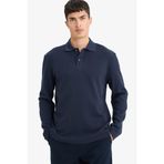 DeFacto REGULAR FIT%100 Pamuk Düğmeli Sweatshirt, XXL, E9627AX, NAVY, erkek