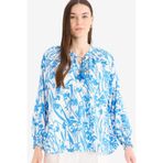 DeFacto Relax Fit Bağcıklı Yaka Desenli Uzun Kollu Tesettür Gömlek Tunik, M, E1100AX25HS, Mavi-BE405, Kadın