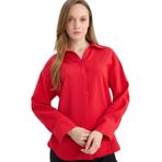 DeFacto Relax Fit Basic Gömlek Kırmızı, S, G9138AX26SP, Kırmızı-RD256, Kadın