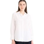 DeFacto Relax Fit Basıc Poplin Tesettür Gömlek Tunik, S, E7977AX25SM, Beyaz-WT34, Kadın