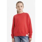 DeFacto Relax Fit Baskılı Sweatshirt Kız Çocuk E6842A826SP - Kırmızı - 7 - 8 Yaş