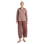 DeFacto Relax Fit Beli Lastikli Düz Paça Bilek Boy Pantolon, 40, G0431AX25SM, Kahve-BN214, Kadın