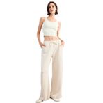 DeFacto Relax Fit Beli Lastikli Düz Paça Modal Pantolon, 38, G1086AX25SM, Bej-BG286, Kadın