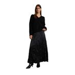 DeFacto Relax Fit Beli Lastikli Saten Maxi Etek, 36, G0387AX25SM, Siyah-BK81, Kadın
