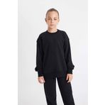 DeFacto Relax Fit Bisiklet Yaka Basic Düz Okul Sweatshirt Kız Çocuk A2797A824AU