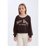 Defacto Relax Fit Bisiklet Yaka Baskılı İçi Yumuşak Tüylü Sweatshirt Kız Çocuk, 7-8 Yaş, D7042A824WN, Kahve-BN116, kız-çocuk, 7/8 Yaş (128cm)