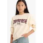 Defacto Relax Fit Bisiklet Yaka Baskılı İçi Yumuşak Tüylü Sweatshirt Kız Çocuk, 7-8 Yaş, E6779A825WN, Ekru-ER134, kız-çocuk, 7/8 Yaş (128cm)