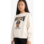 DeFacto Relax Fit Bisiklet Yaka Baskılı İçi Yumuşak Tüylü Sweatshirt Kız Çocuk E6780A825WN - Ekru-ER105 - Dropsuz - 8 - 9 Yaş