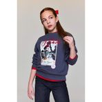 DeFacto Relax Fit Bisiklet Yaka Baskılı Sweatshirt Kız Çocuk, 13-14 Yaş, E6759A826SP, Antrasit-AR58, kız-çocuk