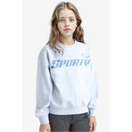 Defacto Relax Fit Bisiklet Yaka Baskılı Sweatshirt Kız Çocuk, 5-6 Yaş, E6760A825AU, Mavi-BE216, kız-çocuk, 5/6 Yaş (116cm)