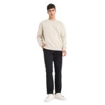 DeFacto Relax Fit Bisiklet Yaka Kalın İçi Yumuşak Tüylü Basic Düz Sweatshirt, M, T5139AZ25AU, Bej, erkek