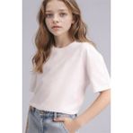 DeFacto Relax Fit Bisiklet Yaka Kısa Kollu Tişört Kız Çocuk D9099A826SM - Beyaz - 11 - 12 Yaş