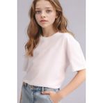 DeFacto Relax Fit Bisiklet Yaka Kısa Kollu Tişört Kız Çocuk D9099A826SM - Beyaz-WT34 - 7 - 8 Yaş