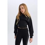 DeFacto Relax Fit Bisiklet Yaka Sweatshirt Kız Çocuk, 13-14 Yaş, D9442A825SP, Siyah-BK81, kız-çocuk