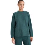 DeFacto Relax Fit Bisiklet Yaka Sweatshirt, L, F1013AX25AU, Yeşil-GN650, kadın