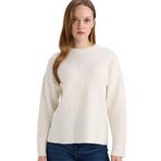 DeFacto Relax Fit Bisiklet Yaka Triko Kazak, S, G4197AX25WN, Ekru-ER233, Kadın