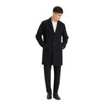 DeFacto Relax Fit Ceket Yaka Düğmeli Cepli Kışlık Kaşe Parka, XXL, Relax Fit Ceket Yaka Düğmeli Cepli Kışlık Kaşe Parka, Siyah, Erkek