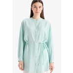 DeFacto Relax Fit Çizgili Uzun Kollu Bağcıklı Tesettür Gömlek Tunik E5360ax25sp