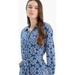 DeFacto Relax Fit Desenli Viskon Uzun Kollu Tunik D9753AX25SM - Lacivert-NV30 - XL
