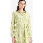 DeFacto Relax Fit Desenli Viskon Uzun Kollu Tunik D9753AX25SM - Yeşil-GN1146 - 3XL