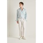 DeFacto Relax Fit Duble Paça %100 Keten Pantolon C1826AX26SM - Beyaz-WT32