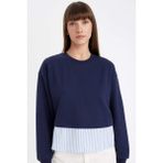 DeFacto Relax Fit Etek Ucu Detaylı Basic Sweatshirt D5747AX24AU - Lacivert-NV251 - M