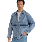DeFacto Relax Fit Fermuarlı Denim Ceket, XL, F0097AX25AU, Mavi-NM39, Kadın