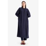 DeFacto Relax Fit Gömlek Yaka Cepli Basic Düz Uzun Kollu Maxi Tesettür Elbise E4360ax25sp