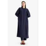 DeFacto Relax Fit Gömlek Yaka Cepli Basic Düz Uzun Kollu Maxi Tesettür Elbise E4360AX25SPNV243